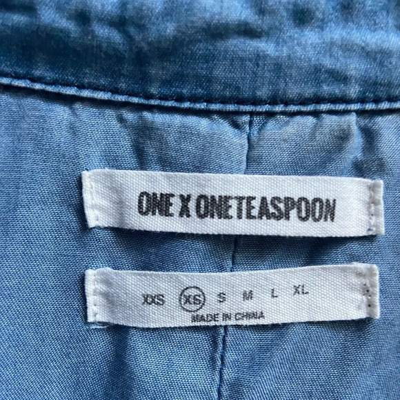 One X One Teaspoon BAHAMA TUX Oversized Shirt Sz XS - Picture 7 of 11